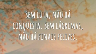 Sem luta, não há conquista. Sem lágrimas, não há finais felizes.