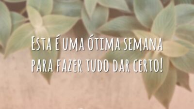 Esta é uma ótima semana para fazer tudo dar certo!