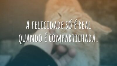A felicidade só é real quando é compartilhada.