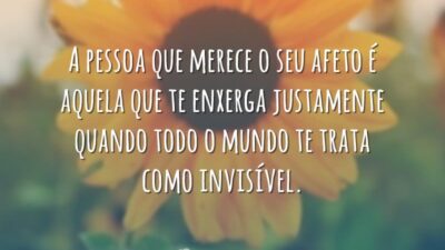 A pessoa que merece o seu afeto é aquela que te enxerga&hellip;