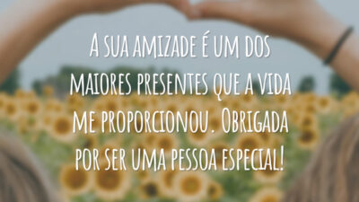 A sua amizade é um dos maiores presentes que a vida me proporcionou. Obrigada por ser uma pessoa especial!