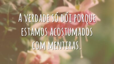 A verdade só dói porque estamos acostumados com mentiras.