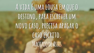 A vida é uma lousa em que o destino, para escrever um novo caso, precisa apagar o caso escrito.