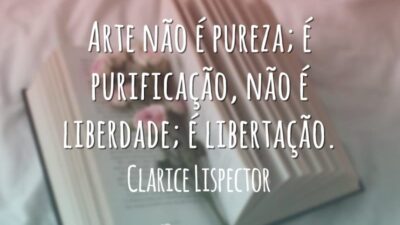 Arte não é pureza; é purificação, não é liberdade; é libertação.