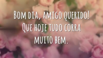 Bom dia, amigo querido! Que hoje tudo corra muito bem.