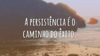 A persistência é o caminho do êxito.