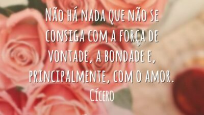 Não há nada que não se consiga com a força de vontade, a bondade e, principalmente, com o amor.