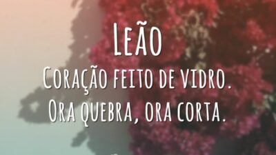 Leão Coração feito de vidro. Ora quebra, ora corta.