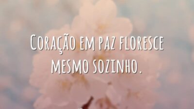 Coração em paz floresce mesmo sozinho.