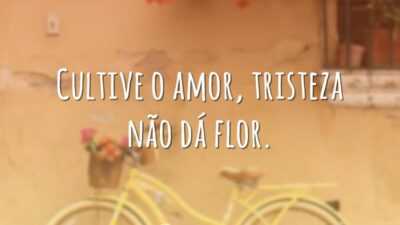 Cultive o amor, tristeza não dá flor.