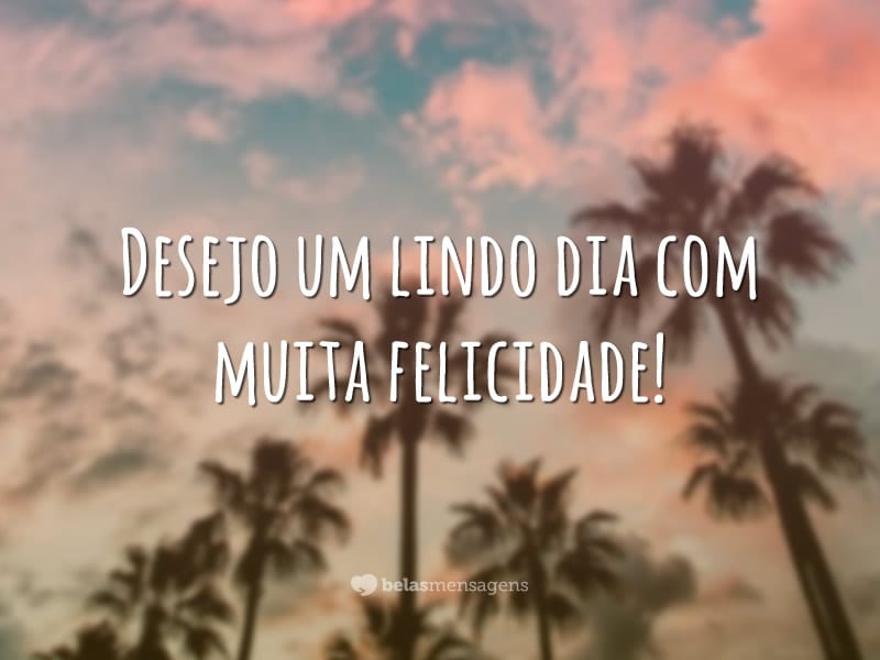 Desejo um lindo dia com muita felicidade!