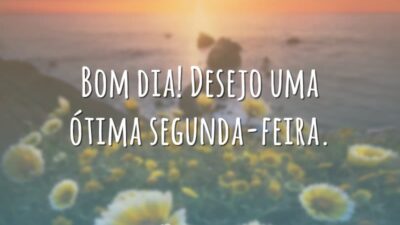 Bom dia! Desejo uma ótima segunda-feira.