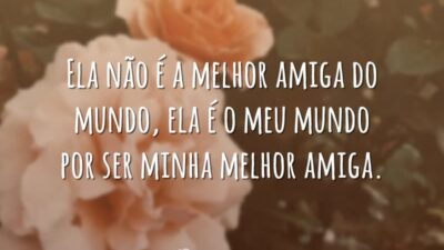 Ela não é a melhor amiga do mundo, ela é o meu mundo por ser minha melhor amiga.