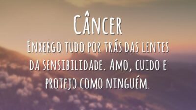Câncer Enxergo tudo por trás das lentes da sensibilidade. Amo, cuido e&hellip;