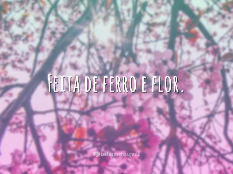 Feita de ferro e flor.