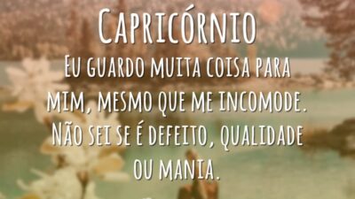 Capricórnio Eu guardo muita coisa para mim, mesmo que me incomode. Não&hellip;