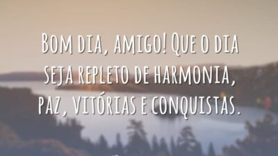 Bom dia, amigo! Que o dia seja repleto de harmonia, paz, vitórias e conquistas.