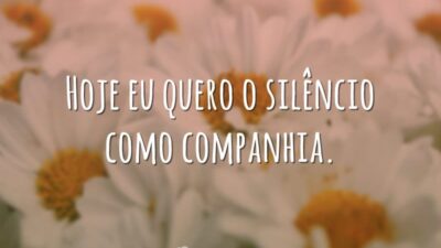 Hoje eu quero o silêncio como companhia.