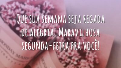 Que sua semana seja regada de alegria. Maravilhosa segunda-feira pra você!