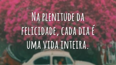 Na plenitude da felicidade, cada dia é uma vida inteira.