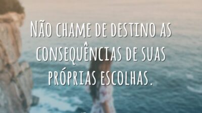 Não chame de destino as consequências de suas próprias escolhas.