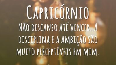 Capricórnio Não descanso até vencer. A disciplina e a ambição são muito&hellip;