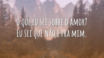 O que eu sei sobre o amor? Eu sei que não é pra mim.