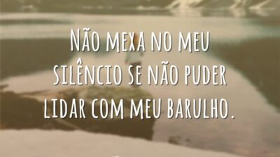 Não mexa no meu silêncio se não puder lidar com meu barulho.