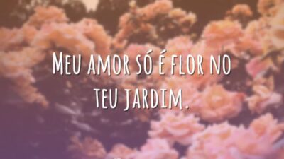 Meu amor só é flor no teu jardim.