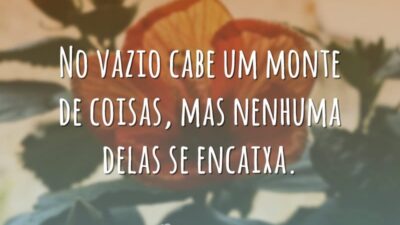 No vazio cabe um monte de coisas, mas nenhuma delas se encaixa.