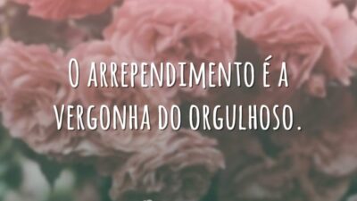O arrependimento é a vergonha do orgulhoso.