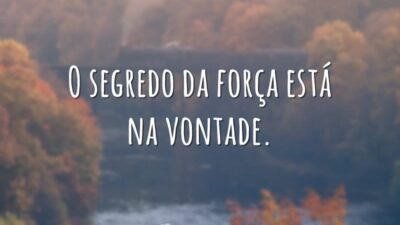 O segredo da força está na vontade.