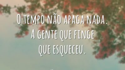 O tempo não apaga nada. A gente que finge que esqueceu.