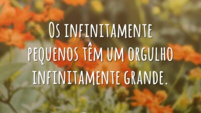 Os infinitamente pequenos têm um orgulho infinitamente grande.