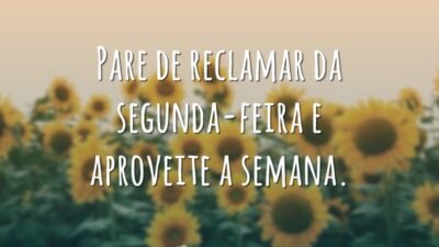 Pare de reclamar da segunda-feira e aproveite a semana.