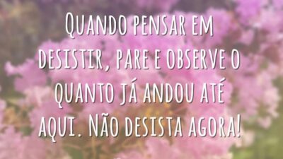 Quando pensar em desistir, pare e observe o quanto já andou até&hellip;