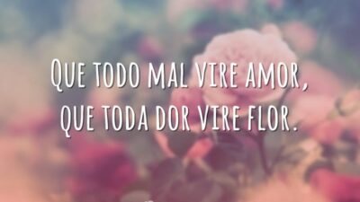 Que todo mal vire amor, que toda dor vire flor.