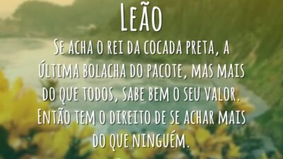 Leão Se acha o rei da cocada preta, a última bolacha do&hellip;