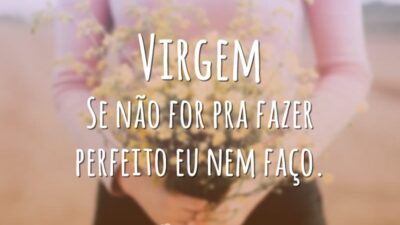 Virgem Se não for pra fazer perfeito eu nem faço.