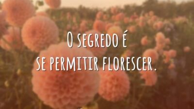 O segredo é se permitir florescer.