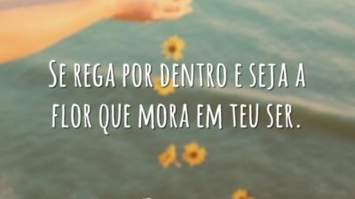 Se rega por dentro e seja a flor que mora em teu ser.
