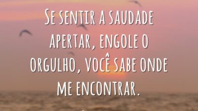 Se sentir a saudade apertar, engole o orgulho, você sabe onde me&hellip;