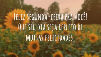 Feliz segunda-feira pra você! Que seu dia seja repleto de muitas felicidades.
