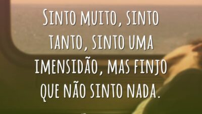 Sinto muito, sinto tanto, sinto uma imensidão, mas finjo que não sinto&hellip;