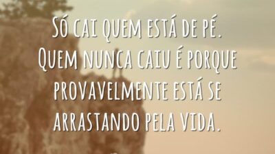 Só cai quem está de pé. Quem nunca caiu é porque provavelmente&hellip;
