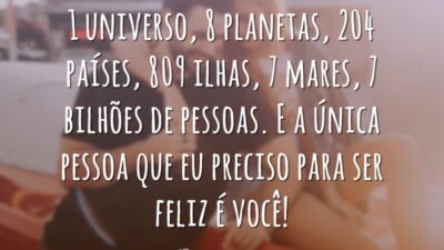 1 universo, 8 planetas, 204 países, 809 ilhas, 7 mares, 7 bilhões&hellip;