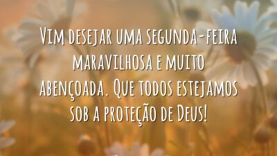 Vim desejar uma segunda-feira maravilhosa e muito abençoada. Que todos estejamos sob a proteção de Deus!