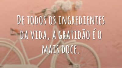 De todos os ingredientes da vida, a gratidão é o mais doce.