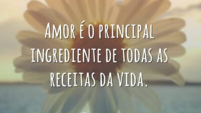 Amor é o principal ingrediente de todas as receitas da vida.