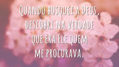 Quando busquei a Deus, descobri na verdade que era Ele quem me procurava.
